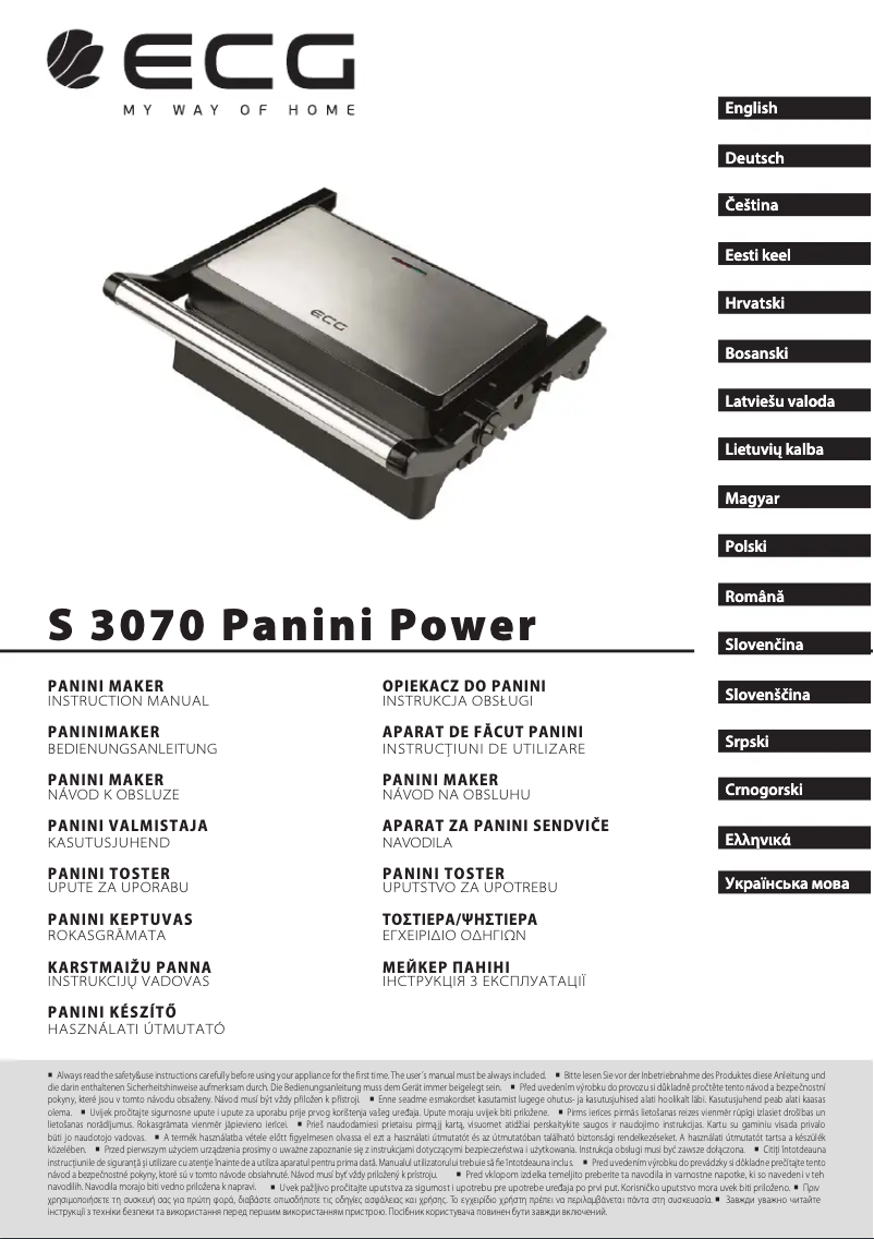 Image de la première page du manuel de l'appareil S 3070 Panini Power