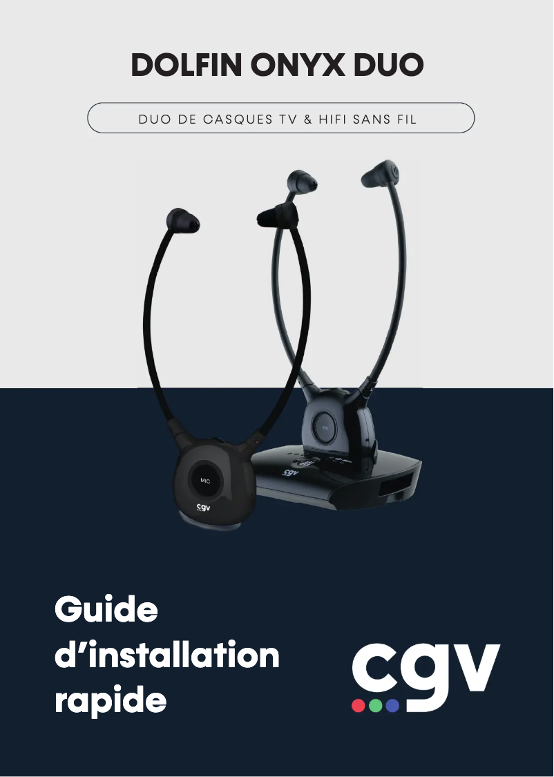 Page 1 de la notice Manuel utilisateur CGV Dolfin Onyx Duo