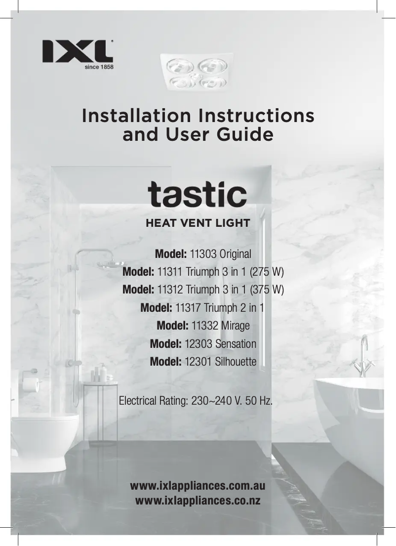 Page n°1 - Manuel utilisateur IXL Tastic Silhouette