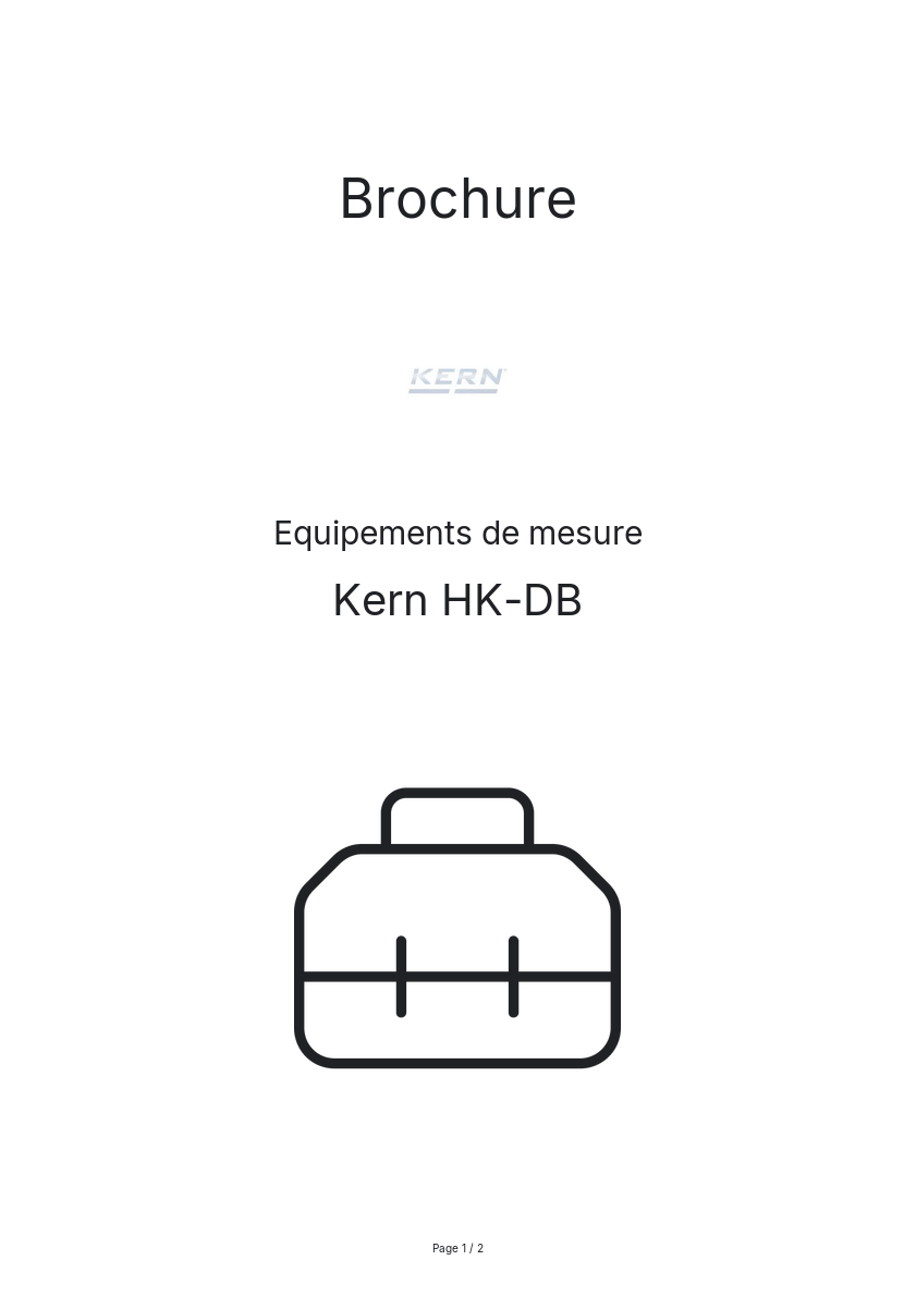 Page n°1 - Brochure Kern HK-DB