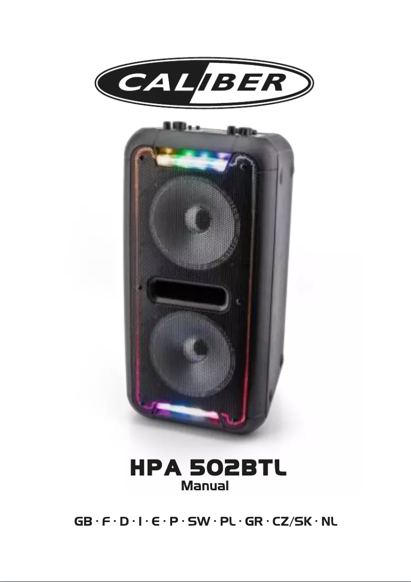 Page 1 de la notice Manuel utilisateur Caliber HPA502BTL