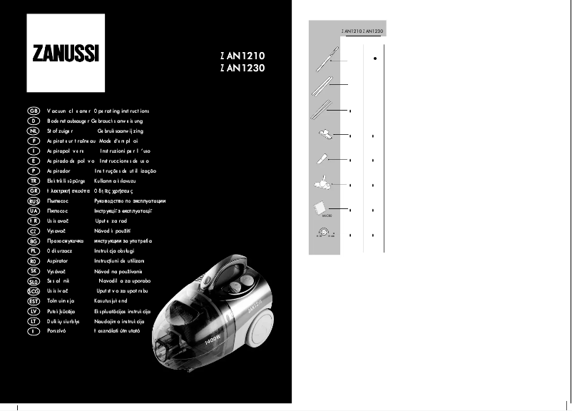 Page 1 de la notice Manuel utilisateur Zanussi ZAN1230
