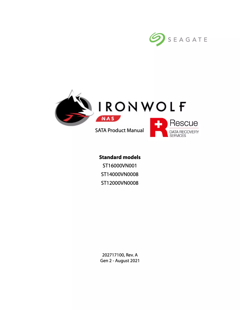 Page n°1 - Manuel utilisateur Seagate IronWolf