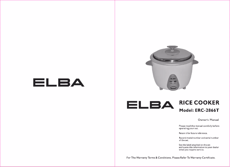 Page n°1 - Manuel utilisateur Elba ERC-2866T