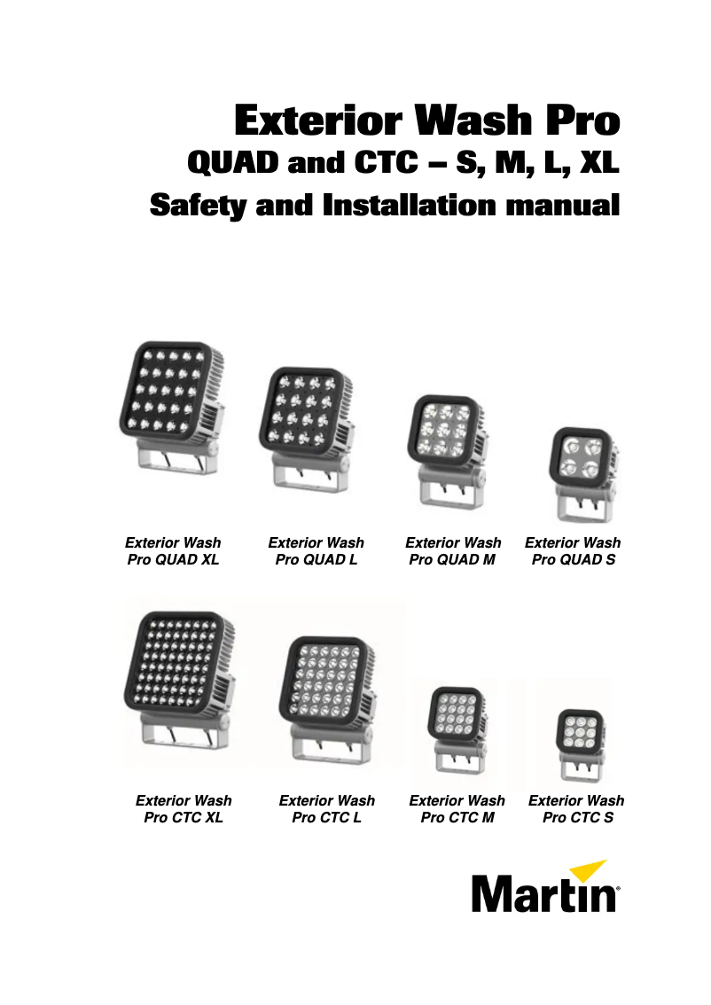 Page n°1 - Guide d'installation Martin Exterior Wash Pro S CTC