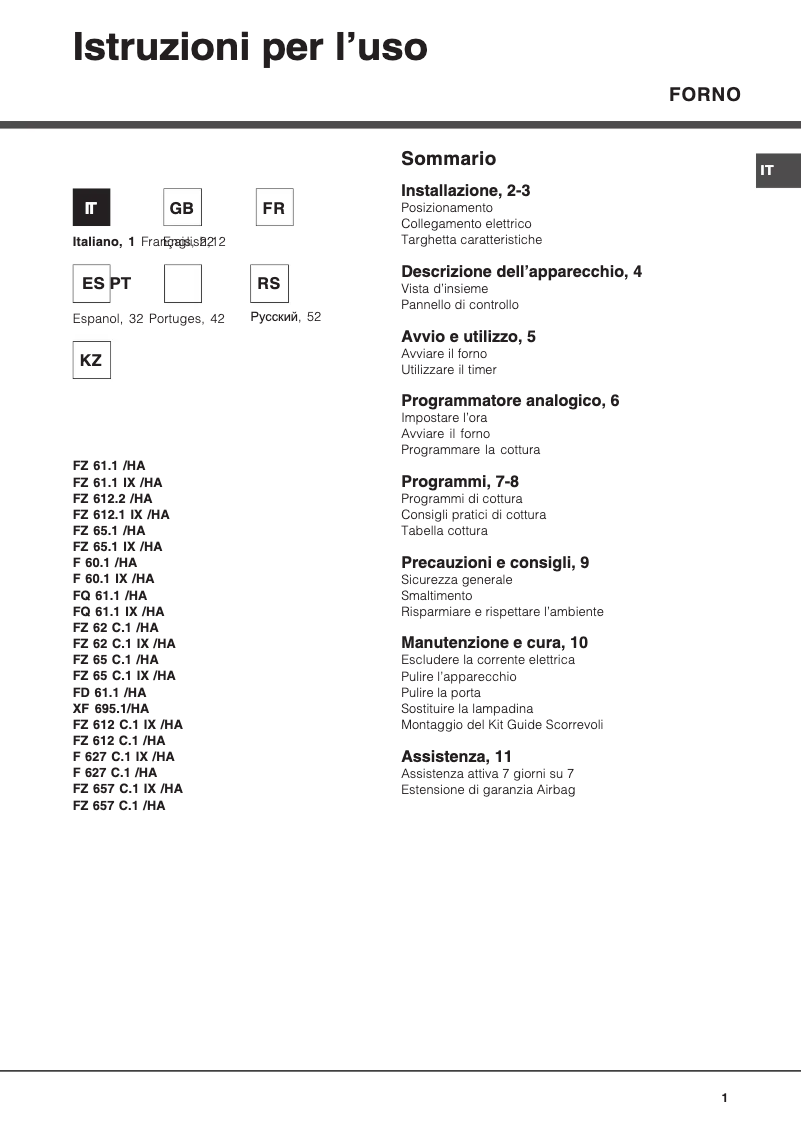 Imagen de la primera página del manual del dispositivo FD 61.1 (CH)/HA