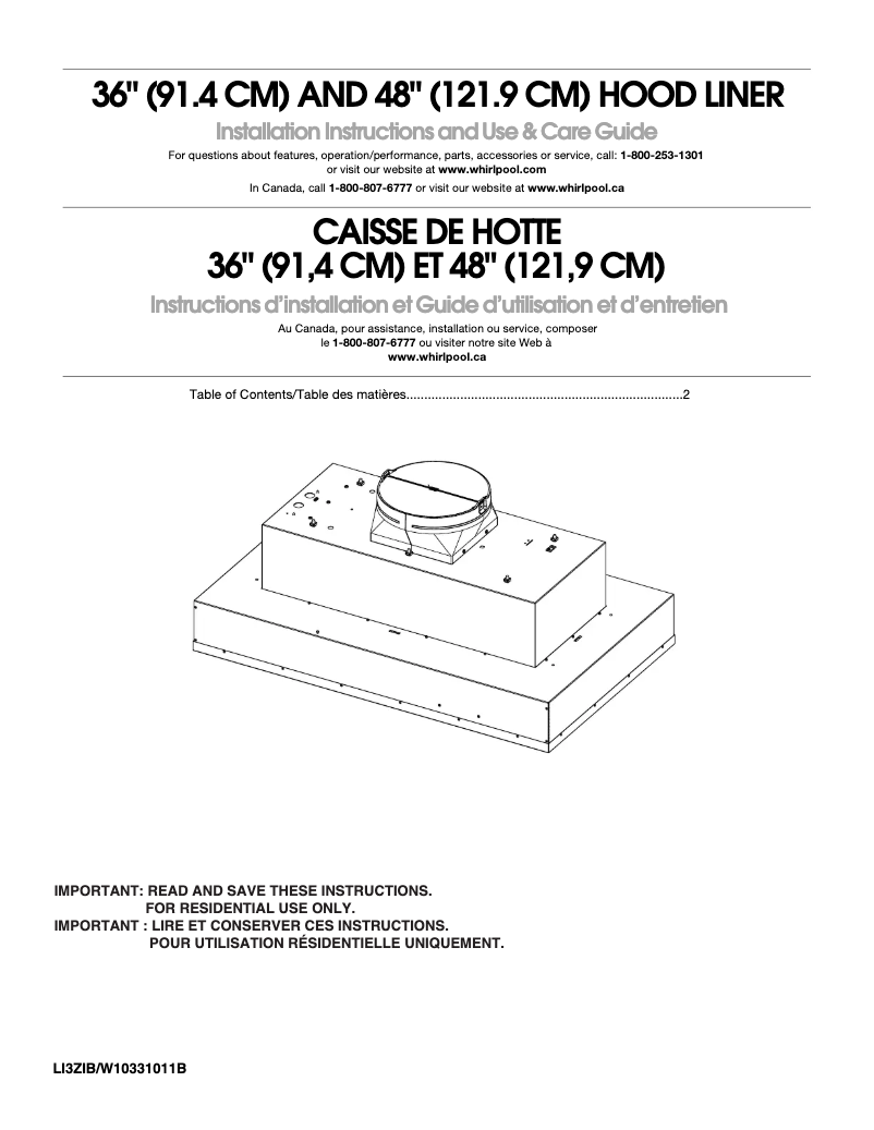 Image de la première page du manuel de l'appareil UXL6036YSS