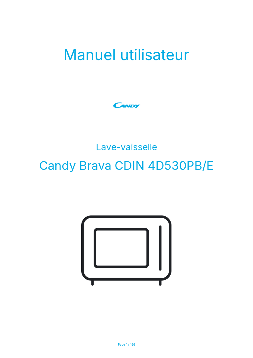 Page n°1 - Manuel utilisateur Candy Brava CDIN 4D530PB/E