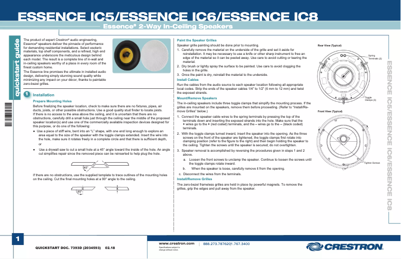 Image de la première page du manuel de l'appareil ESSENCE IC6-W-T