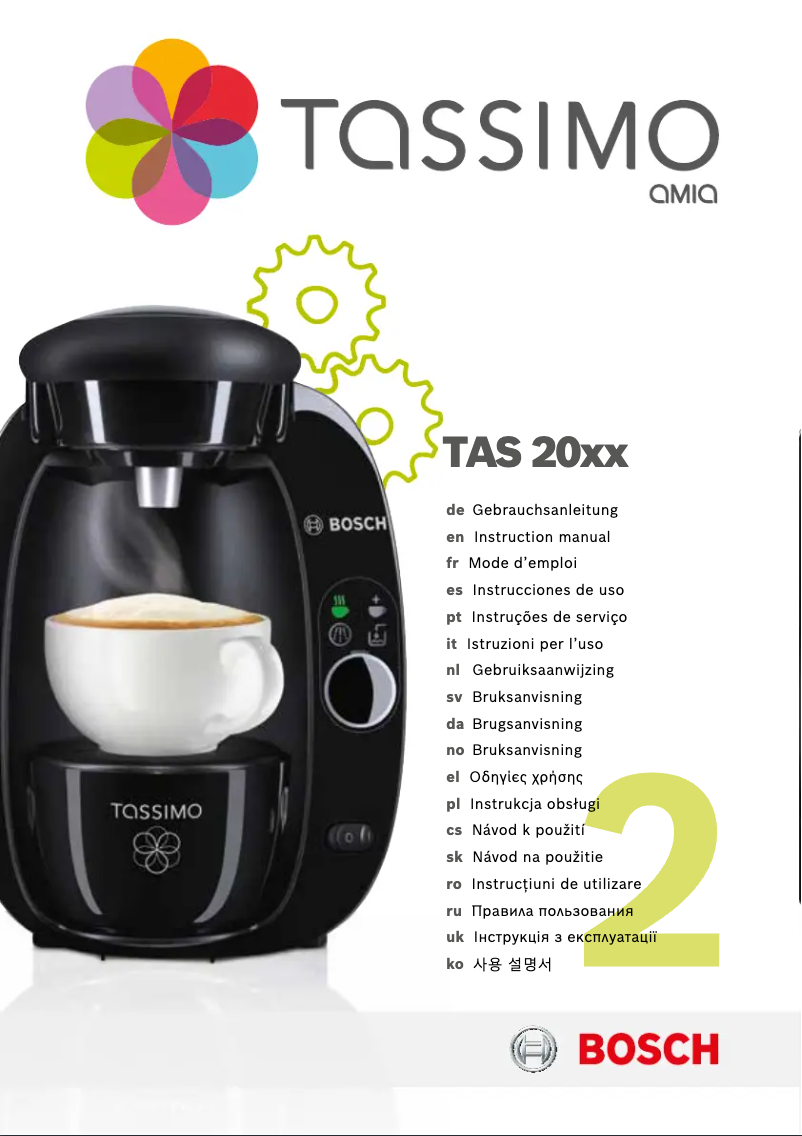 Page n°1 - Manuel utilisateur Bosch Tassimo Amia TAS2006