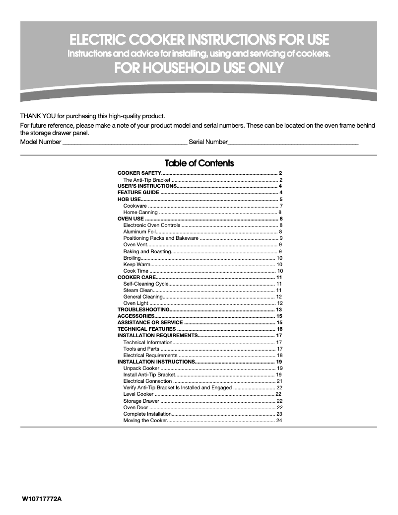 Page 1 de la notice Instructions / montage Whirlpool 4KWFE7685EW