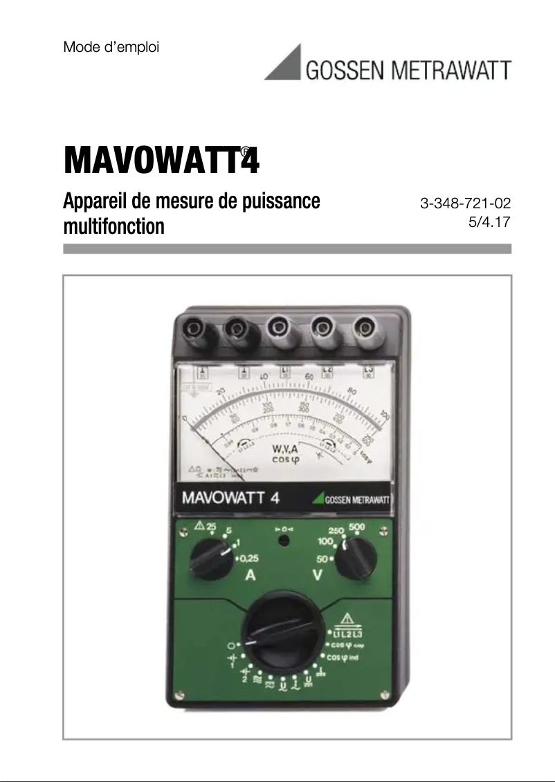 Image de la première page du manuel de l'appareil MAVOWATT 4