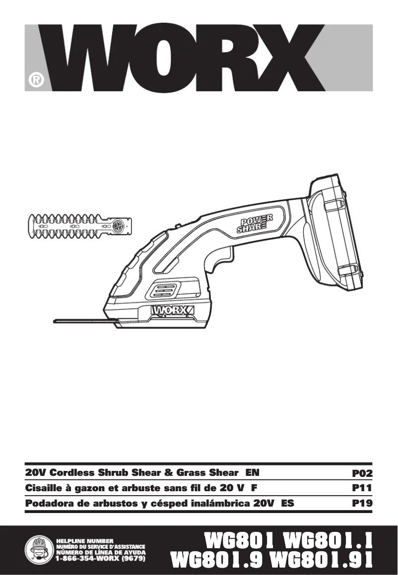 Image de la première page du manuel de l'appareil WG801.9
