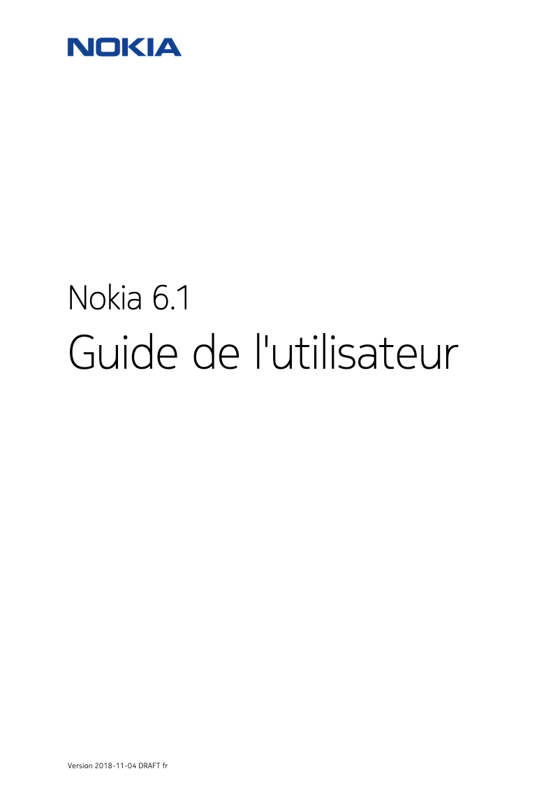 Page n°1 - Manuel utilisateur Nokia 6.1