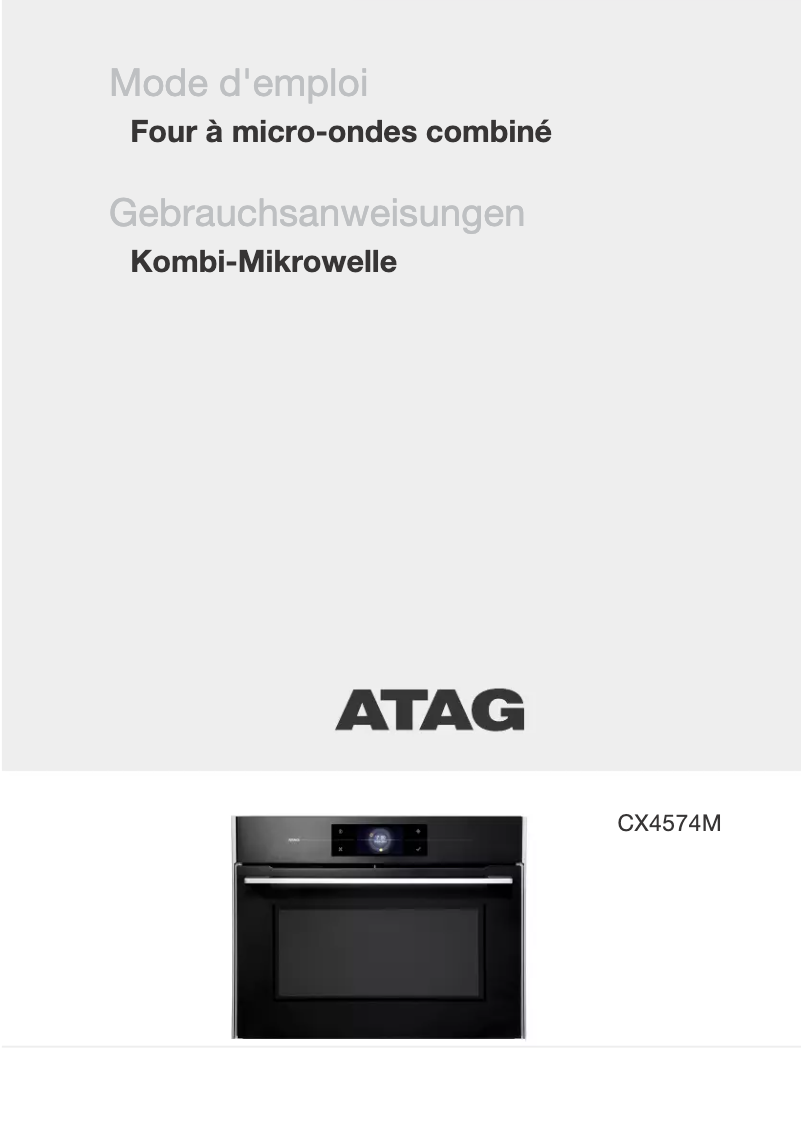 Page n°1 - Manuel utilisateur Atag CX4574M