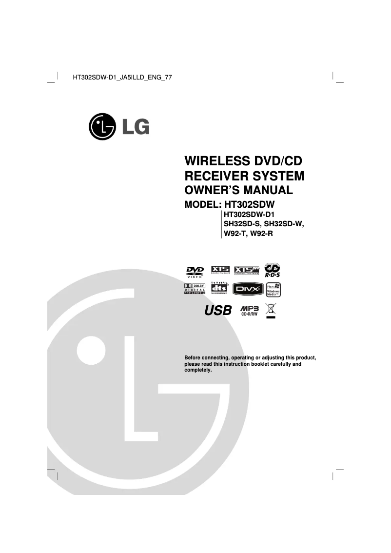 Page 1 de la notice Manuel utilisateur LG HT302SDW