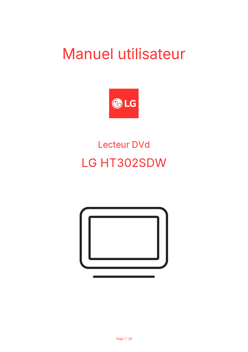 Image de la première page du manuel de l'appareil HT302SDW