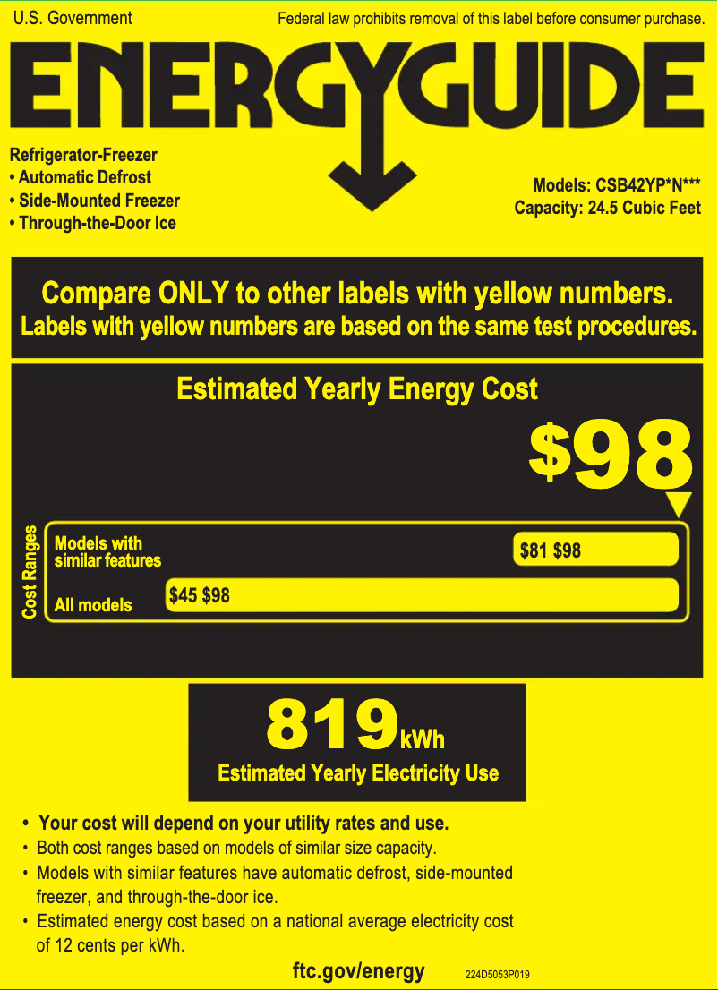 Image de la première page du manuel de l'appareil CSB42YP2NS1
