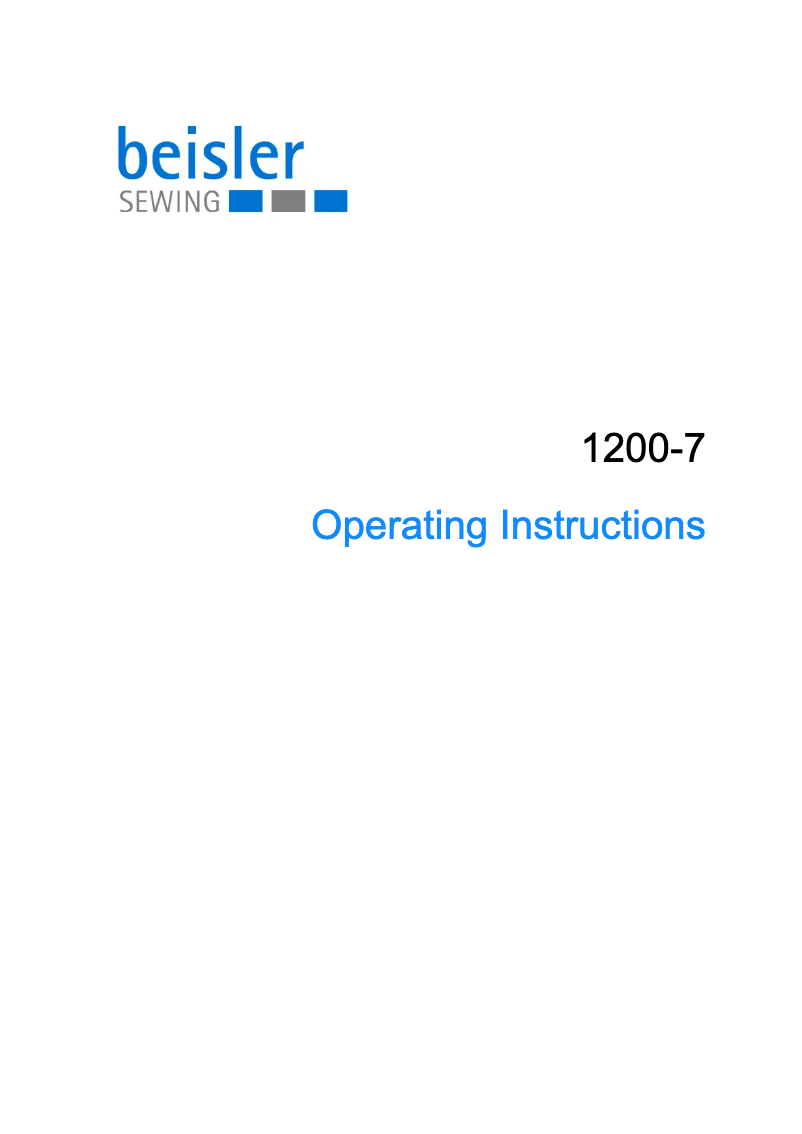 Page n°1 - Manuel utilisateur Dürkopp Adler 1200-7