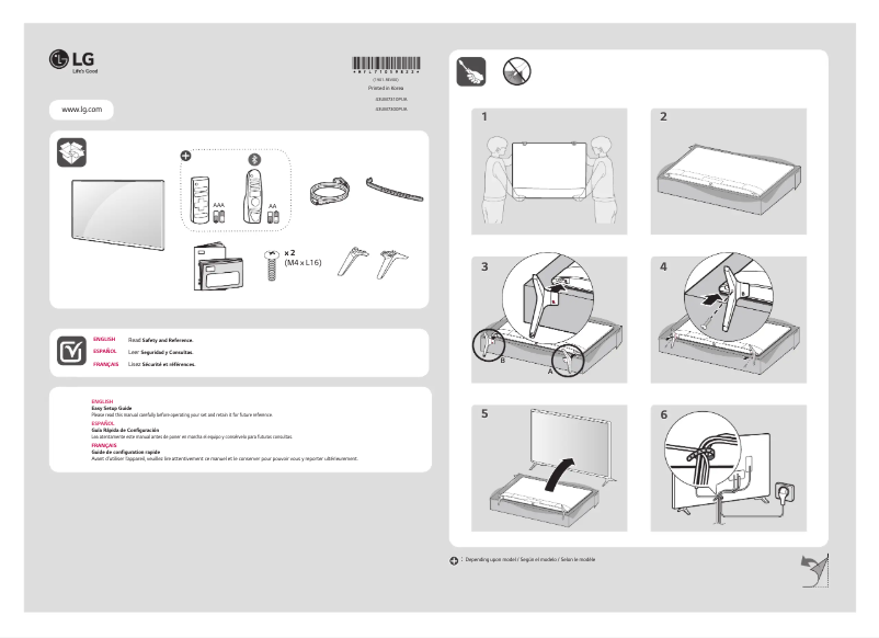 Page 1 de la notice Manuel utilisateur LG 43UM7300PUA