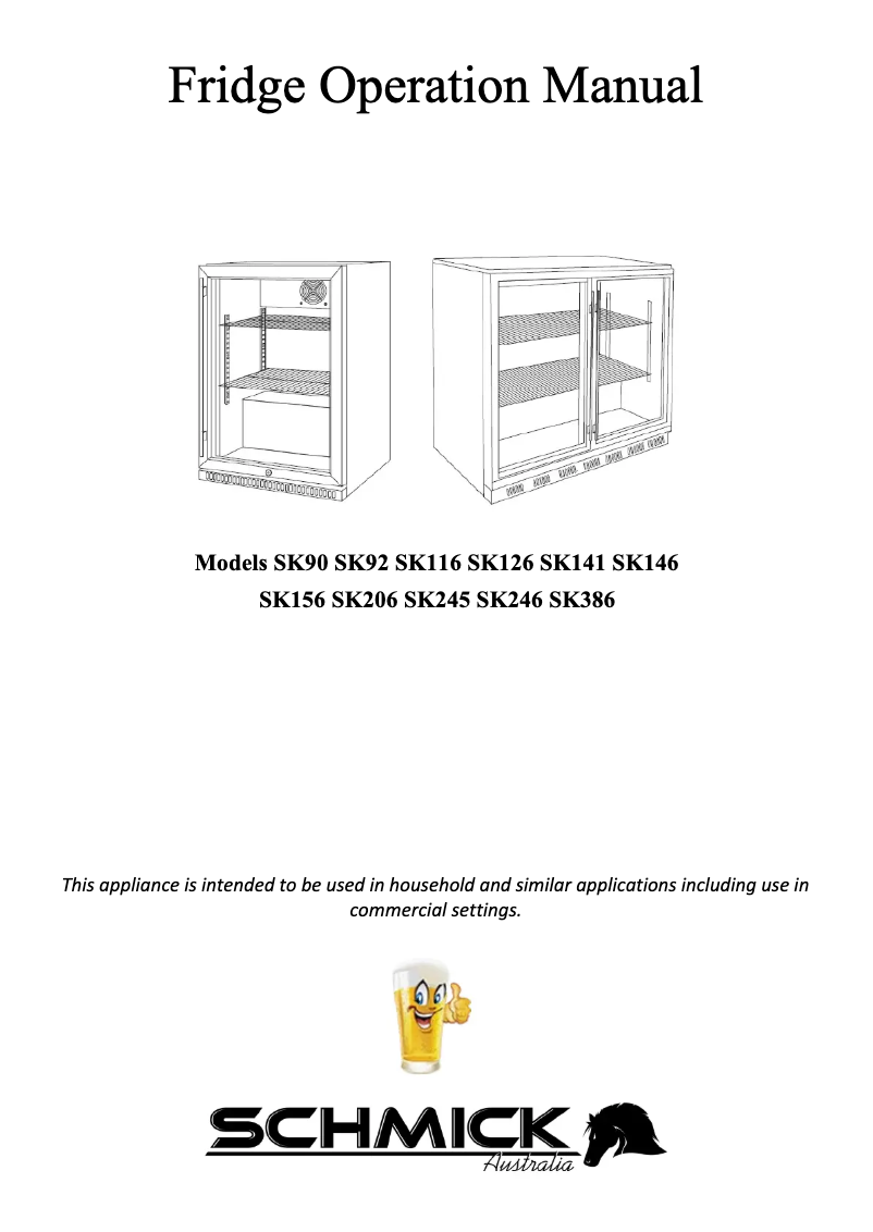 Page 1 de la notice Manuel utilisateur Schmick SK245-B