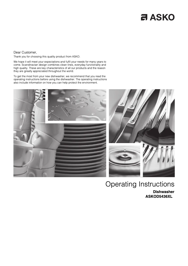 Page n°1 - Manuel utilisateur Asko D5436 XL