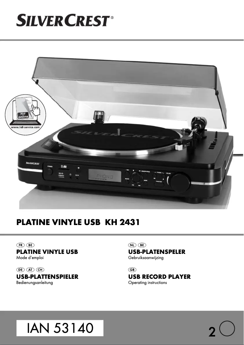 Page 1 of the manual User Manual SilverCrest KH 2431