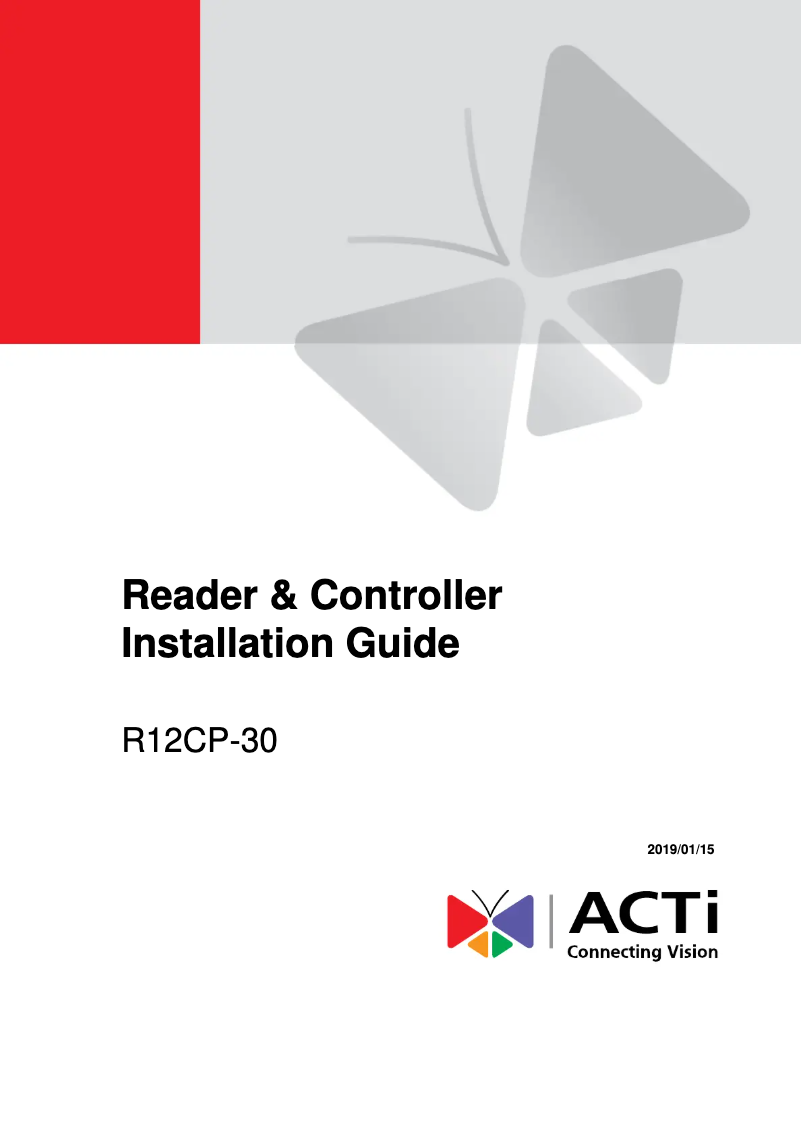 Page 1 de la notice Manuel utilisateur ACTi R12CP-30