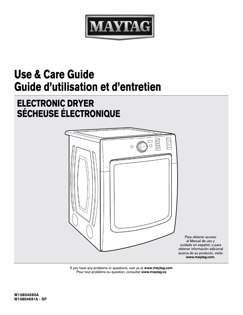 Page n°1 - Manuel utilisateur Maytag MED8200FC