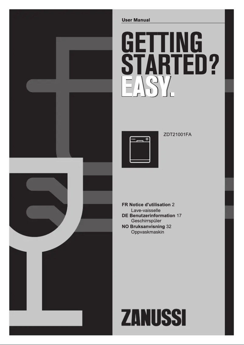 Image de la première page du manuel de l'appareil ZDT21001 FA