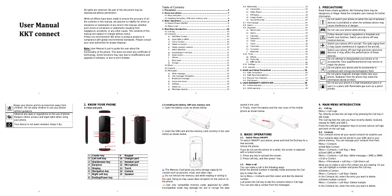 Page n°1 - Manuel utilisateur Lava KKT Connect