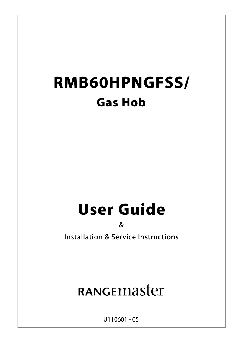Page 1 de la notice Manuel utilisateur Rangemaster RMB60HPNGFSS