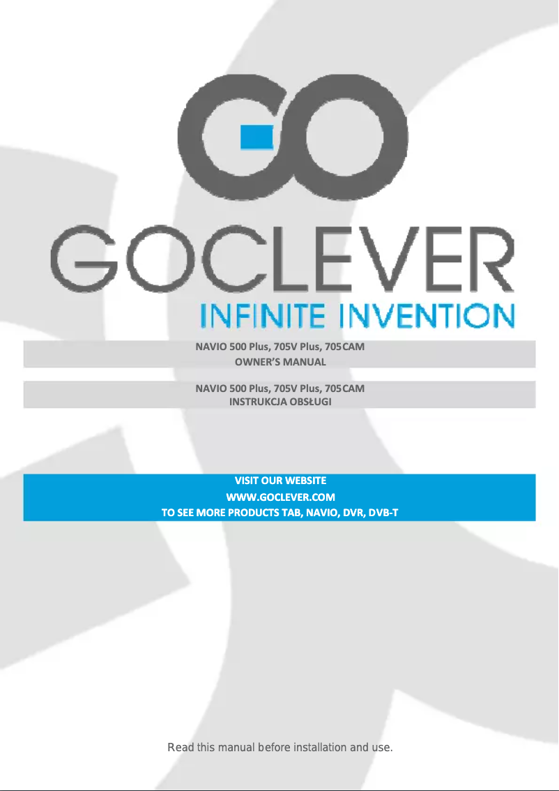 Page 1 de la notice Manuel utilisateur GoClever NAVIO 705V Plus