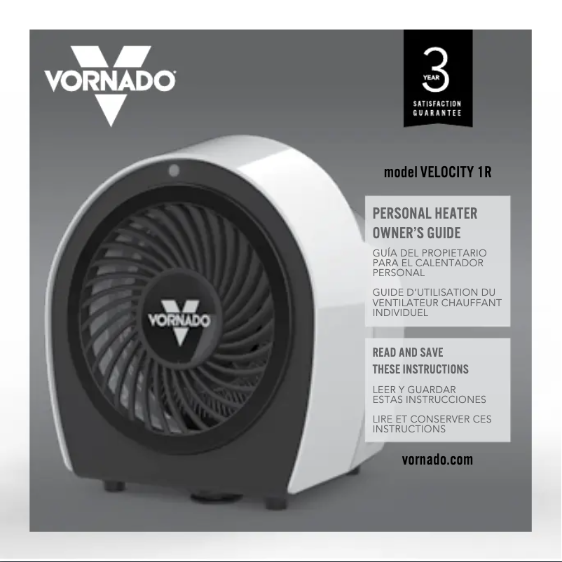 Page 1 de la notice Manuel utilisateur Vornado Velocity 1R