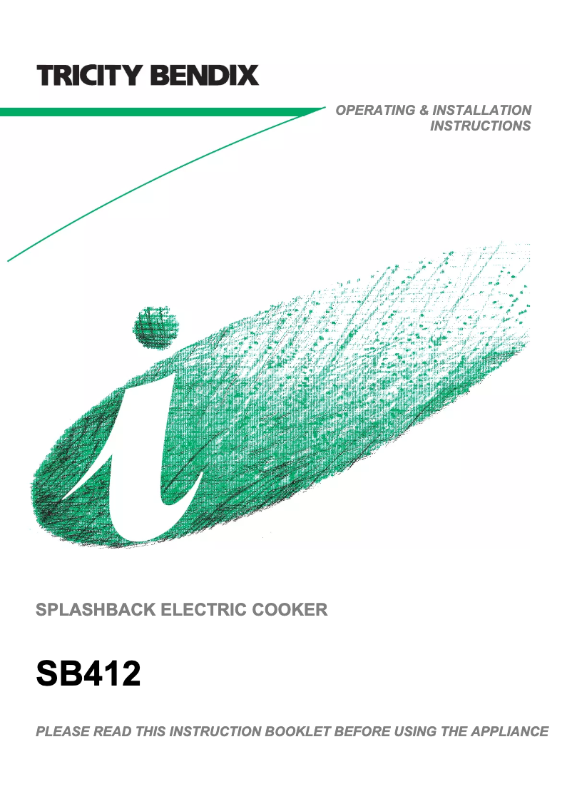 Page n°1 - Manuel utilisateur Tricity Bendix SB412W