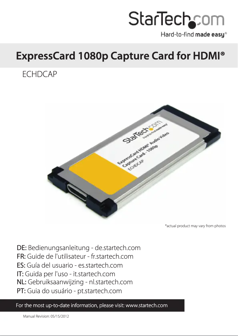 Image de la première page du manuel de l'appareil ECHDCAP