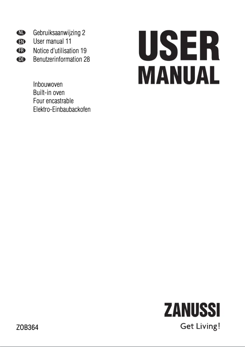 Image de la première page du manuel de l'appareil ZOB364X