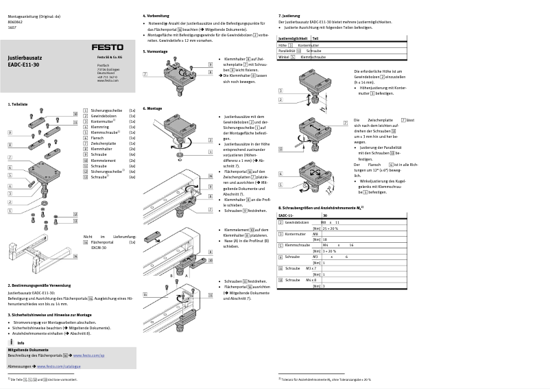 Page 1 de la notice Manuel utilisateur Festo EADC-E11-30