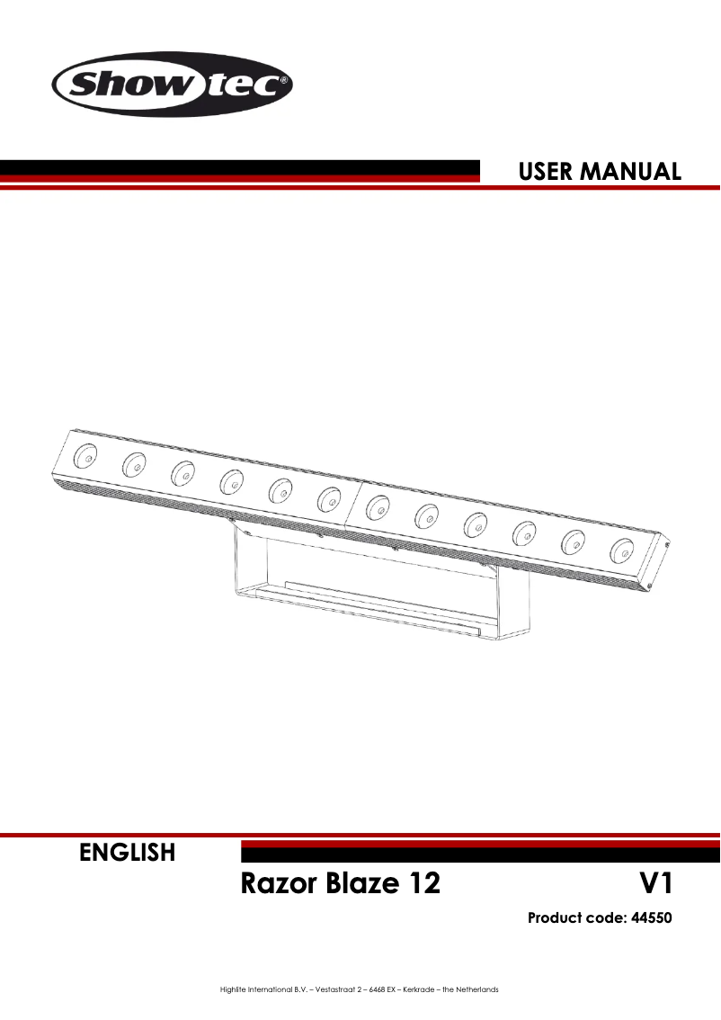 Page 1 de la notice Manuel utilisateur Showtec Razor Blaze 12