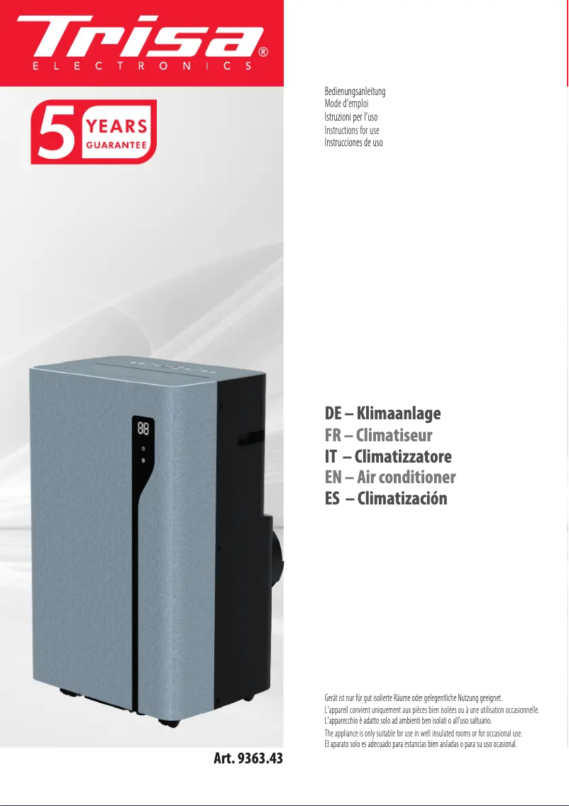 Page n°1 - Manuel utilisateur Trisa Cool Mate Pro 9363.43