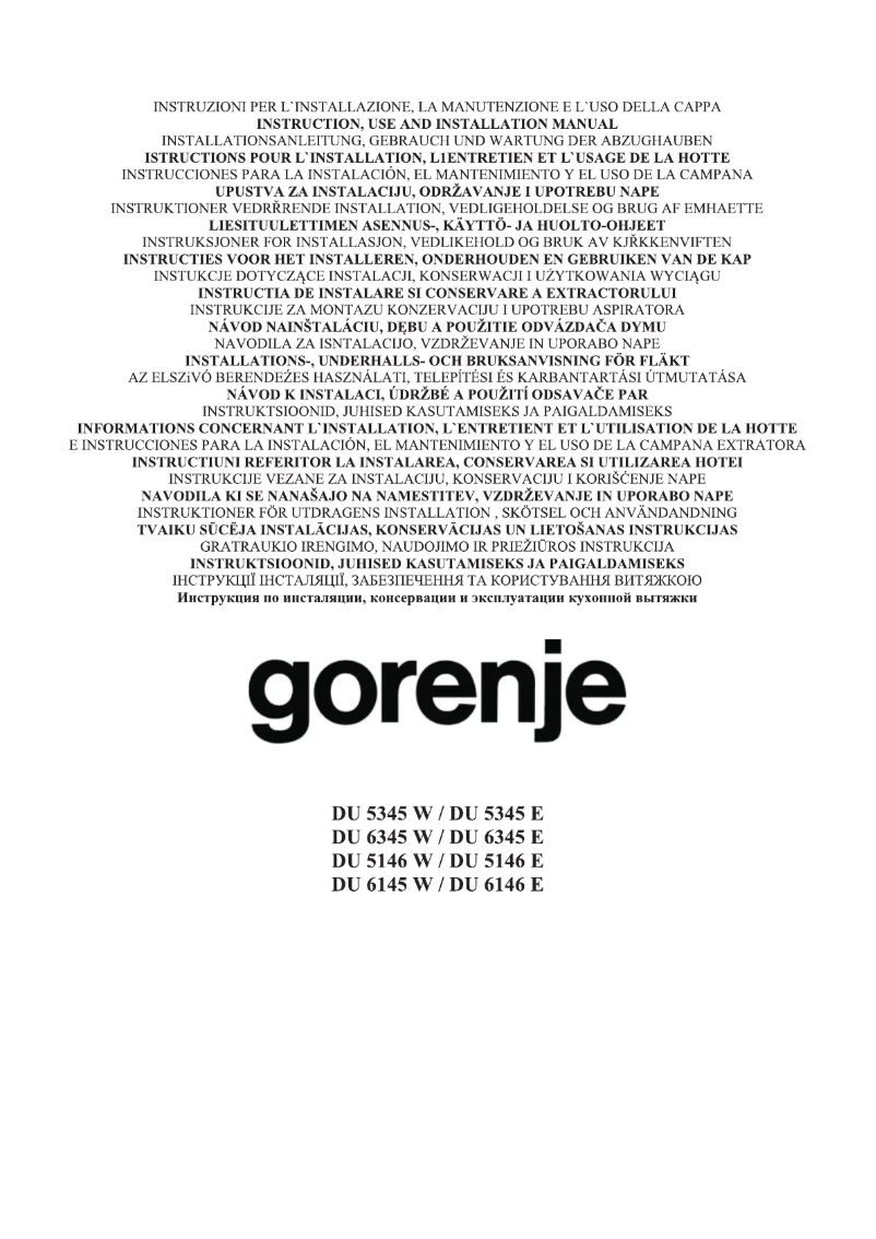 Image de la première page du manuel de l'appareil DU5345E