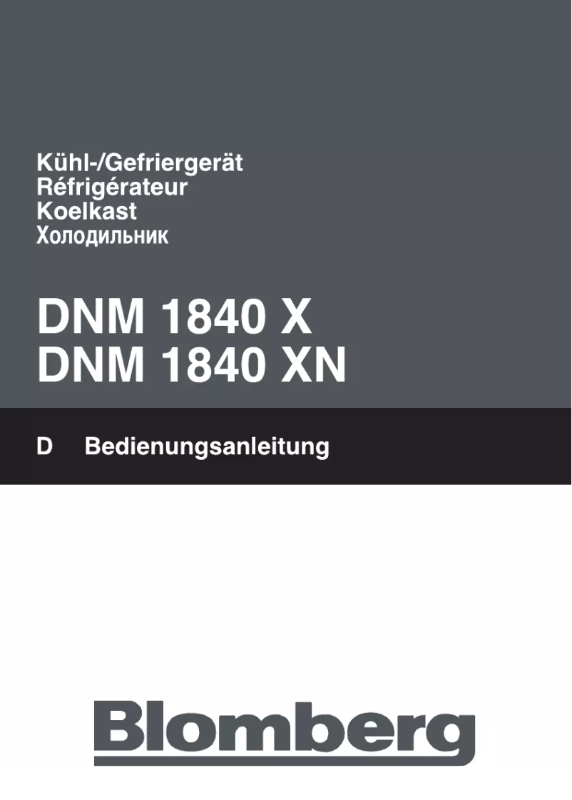 Page 1 de la notice Manuel utilisateur Blomberg DNM 1840 X
