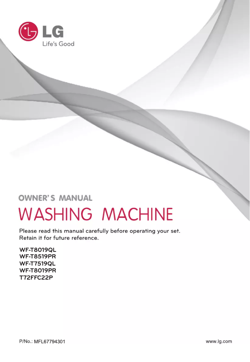 Página 1 del manual Manual de usuario LG WF-T8019PR