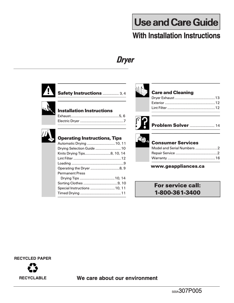 Page 1 de la notice Manuel utilisateur GE PSKS333EBWW
