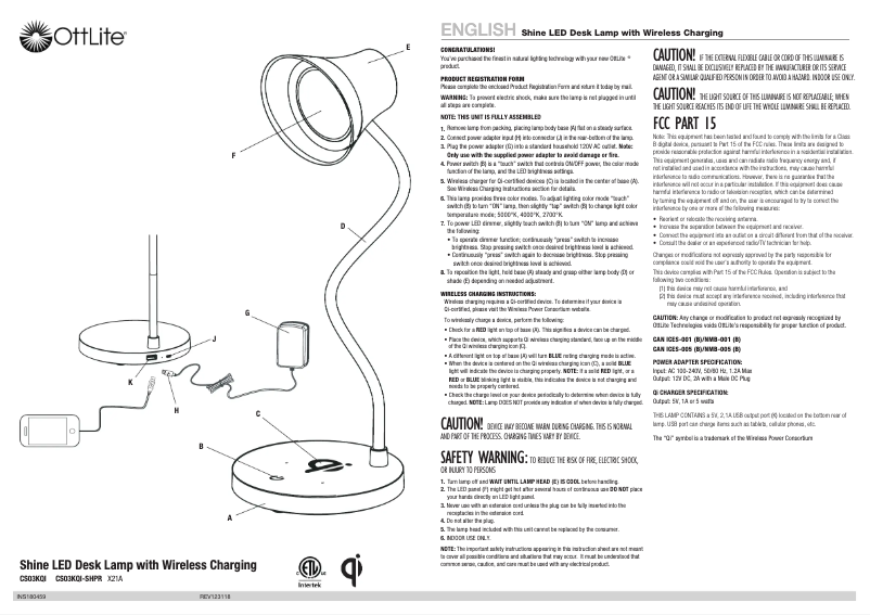 Image de la première page du manuel de l'appareil Shine