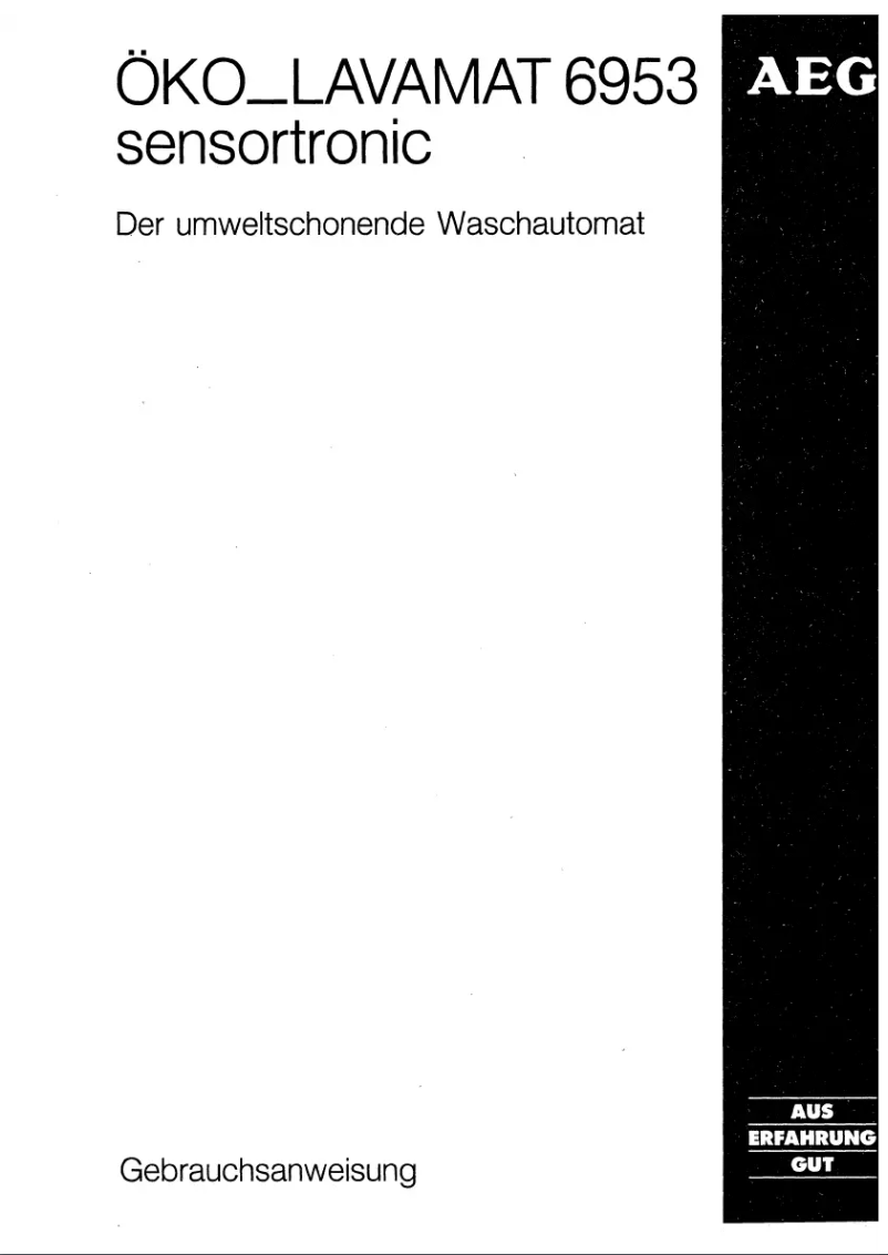 Page n°1 - Manuel utilisateur AEG Lavamat 6953