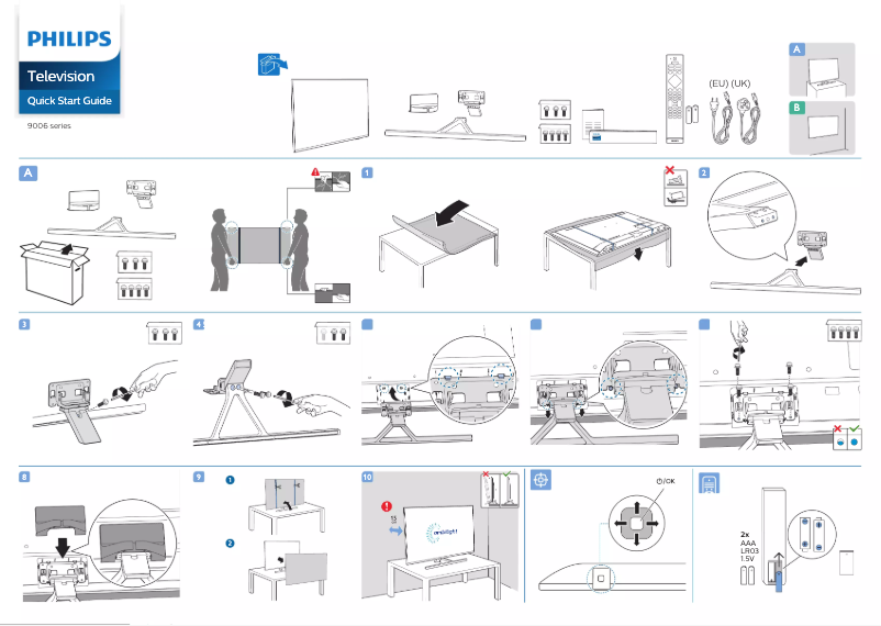 Page n°1 - Guide de démarrage rapide Philips 58PUS9006