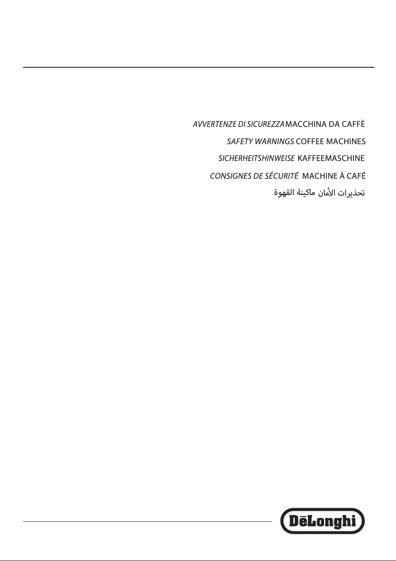 Page n°1 - Instructions de sécurité DeLonghi ECAM23.120.SB