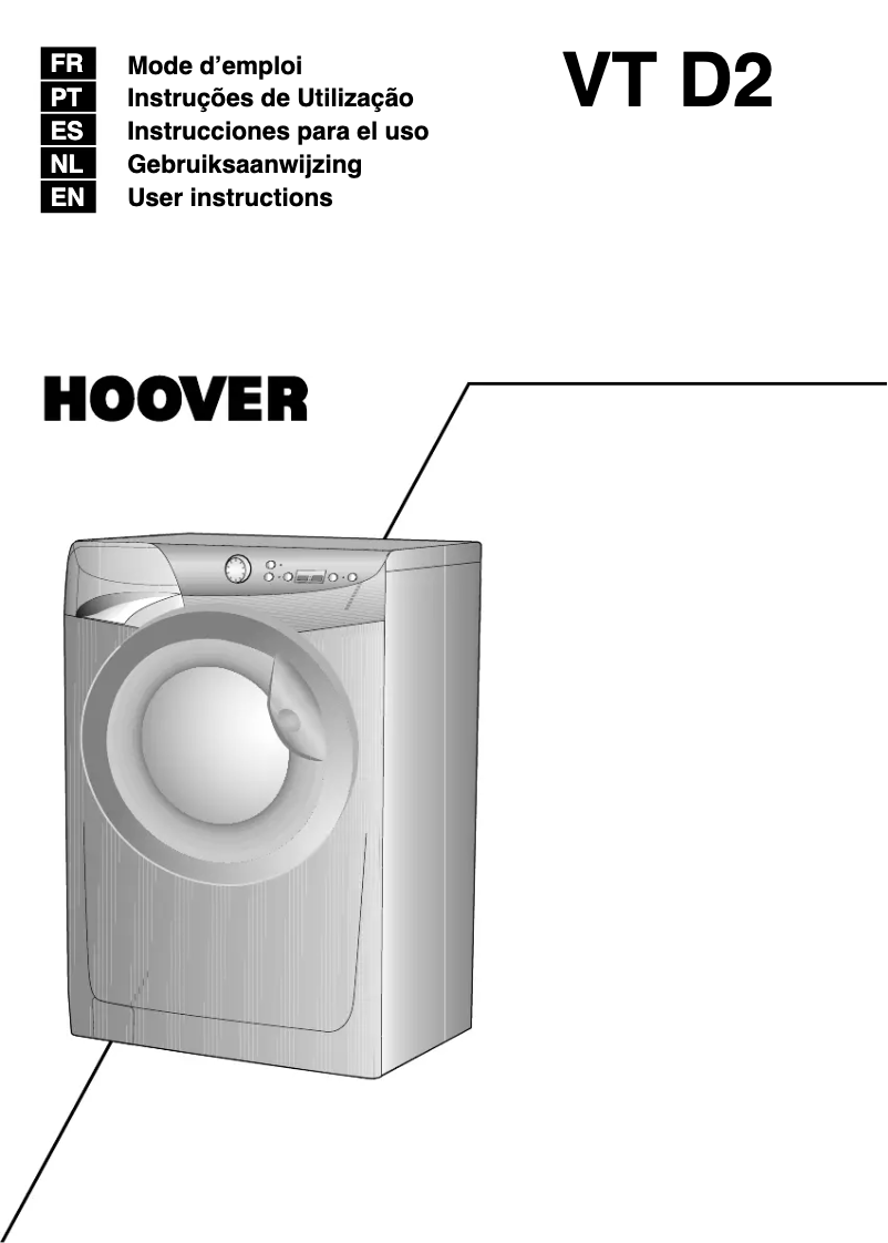 Page 1 de la notice Manuel utilisateur Hoover VT 1014D22-S