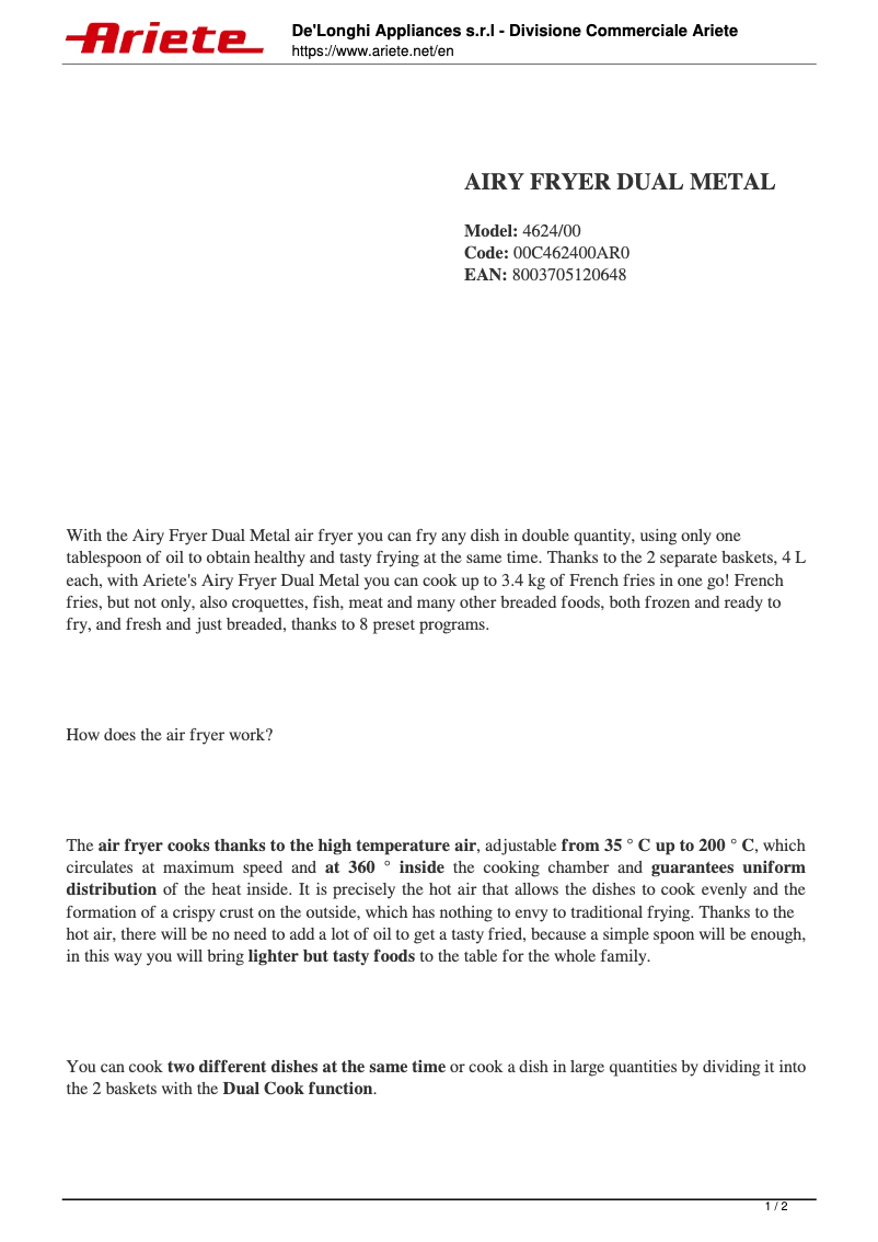 Image de la première page du manuel de l'appareil 4624